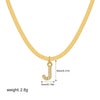 Wholesale Jewelry Simple Allmatch Copper Oshaped Chain Necklace With Letter Pattern 18K Gold Plated