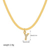 Wholesale Jewelry Simple Allmatch Copper Oshaped Chain Necklace With Letter Pattern 18K Gold Plated