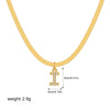 Wholesale Jewelry Simple Allmatch Copper Oshaped Chain Necklace With Letter Pattern 18K Gold Plated