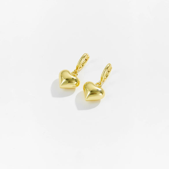 Wholesale Jewelry Simple Allmatch Love Copper Electroplated Platinum 18K Gold Earrings And Necklace For Women