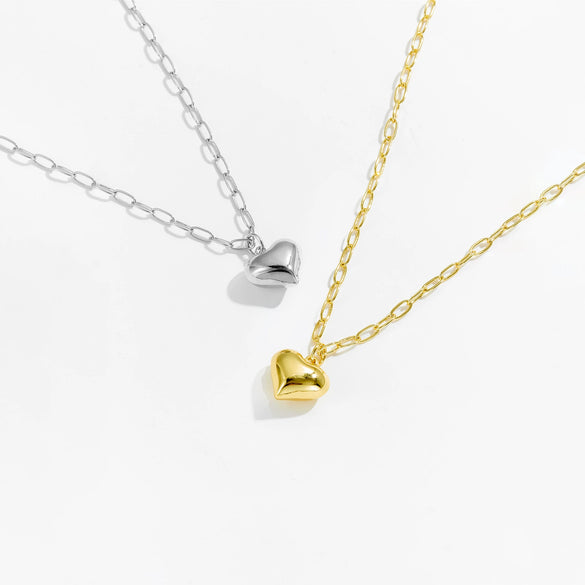 Wholesale Jewelry Simple Allmatch Love Copper Electroplated Platinum 18K Gold Earrings And Necklace For Women