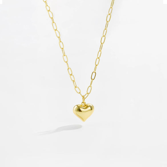 Wholesale Jewelry Simple Allmatch Love Copper Electroplated Platinum 18K Gold Earrings And Necklace For Women