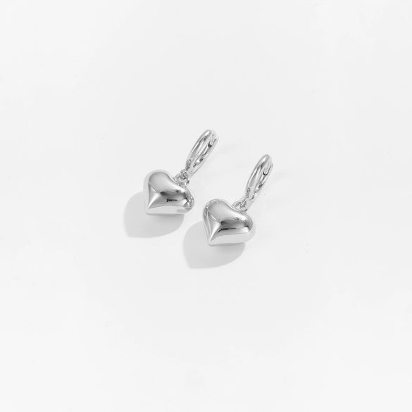 Wholesale Jewelry Simple Allmatch Love Copper Electroplated Platinum 18K Gold Earrings And Necklace For Women