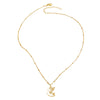 Wholesale Jewelry Simple Animal Geometric Copper Shell Inlaid Zircon Butterfly Moon Pendant Necklace Electroplated