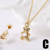 Wholesale Jewelry Simple Animal Style Copper O Word Chain Necklace With Electroplating And Bear Elephant Pendant