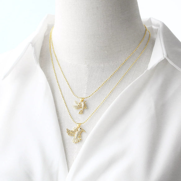 Wholesale Jewelry Simple Animal Zodiac Copper 18K Gold Plated Pendant Necklace