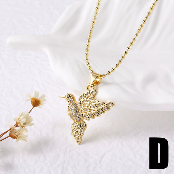 Wholesale Jewelry Simple Animal Zodiac Copper 18K Gold Plated Pendant Necklace