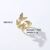 Wholesale Jewelry Simple Butterfly Plant Zircon Ring Women's Fashion Allmatch Personality