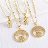 Wholesale Jewelry Simple Cartoon Character Geometric Copper Pendant Necklace With O Word Chain And Electroplating
