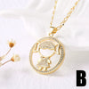 Wholesale Jewelry Simple Cartoon Character Geometric Copper Pendant Necklace With O Word Chain And Electroplating