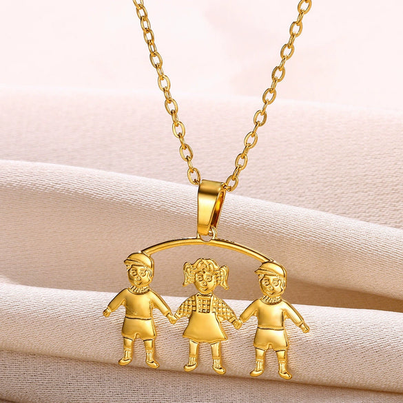 Wholesale Jewelry Simple Cartoon Character Stainless Steel Pendant Necklace