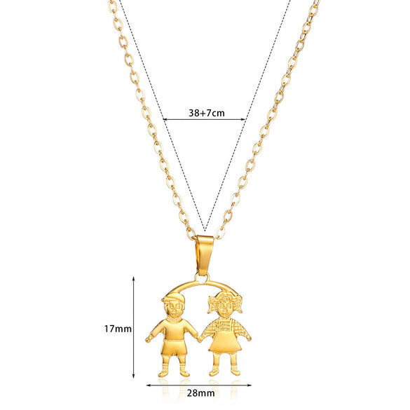 Wholesale Jewelry Simple Cartoon Character Stainless Steel Pendant Necklace