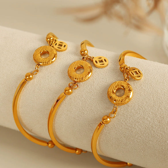 Wholesale Jewelry Simple Chain Bracelet 316L Stainless Steel Geometric Electroplating