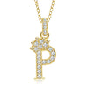 Wholesale Jewelry Simple Classic Crown Zircon English Letter Pendant Copper Goldplated Necklace For Women