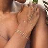 Wholesale Jewelry Simple Copper Geometric Women's Electroplated Multi Layer Sequined Thin Chain Bracelet