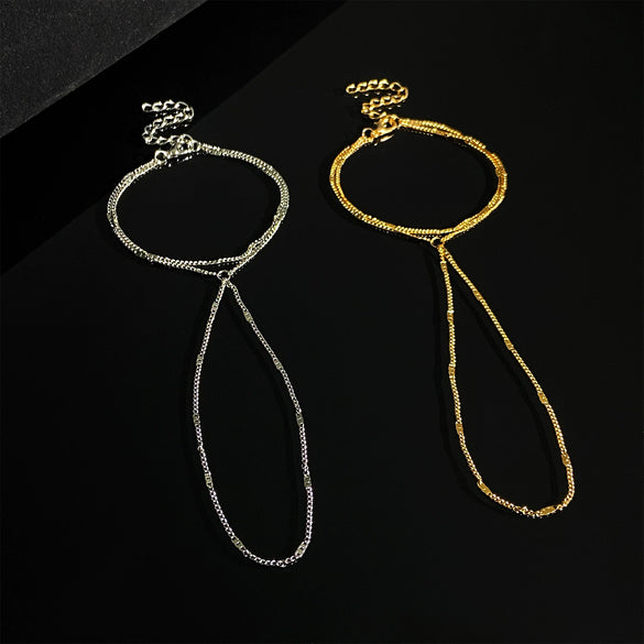 Wholesale Jewelry Simple Copper Geometric Women's Electroplated Multi Layer Sequined Thin Chain Bracelet