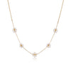 Wholesale Jewelry Simple Copper Gold Plated Artificial Pearl Flower Geometric Inlaid Necklace