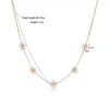 Wholesale Jewelry Simple Copper Gold Plated Artificial Pearl Flower Geometric Inlaid Necklace