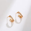 Wholesale Jewelry Simple Cross Alloy Electroplated Women's Ctype Earrings