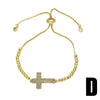 Wholesale Jewelry Simple Cross Copper Goldplated Pendant Bracelet
