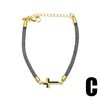 Wholesale Jewelry Simple Cross Copper Goldplated Pendant Bracelet