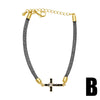 Wholesale Jewelry Simple Cross Copper Goldplated Pendant Bracelet