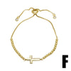 Wholesale Jewelry Simple Cross Copper Goldplated Pendant Bracelet