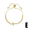 Wholesale Jewelry Simple Cross Copper Goldplated Pendant Bracelet