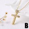 Wholesale Jewelry Simple Cross Pearl Full Zircon Copper Necklace With Electroplating