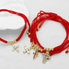 Wholesale Jewelry Simple Cross Pendant Bracelet Copper Electroplated Handwoven Red Rope Unisex