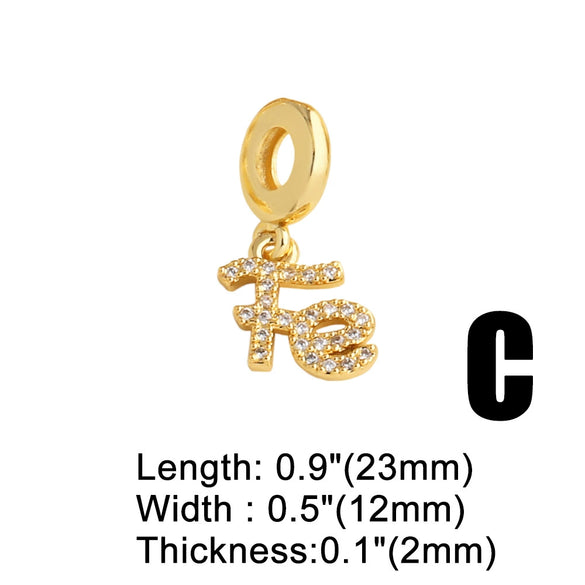 Wholesale Jewelry Simple Cross Pendant Copper 18K Gold Plated Bracelet Accessories