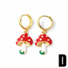 Wholesale Jewelry Simple Design Copper Plated Real Gold Fruit And Heart Shape Pendant Earrings For Women