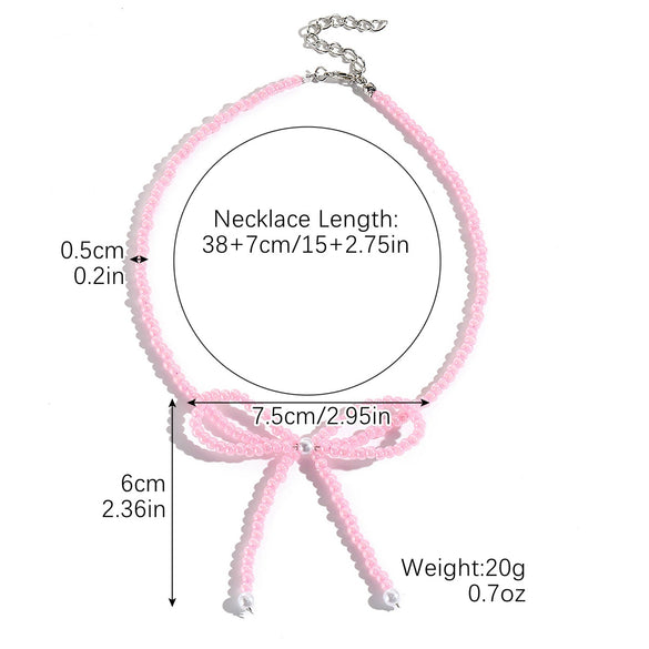 Wholesale Jewelry Simple Fashion Bow Copper Alloy Electroplated Collarbone Chain