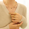 Wholesale Jewelry Simple Fashion Colorful Zircon Geometric Pendant Necklace With Titanium Steel Bead Chain