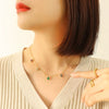 Wholesale Jewelry Simple Fashion Colorful Zircon Geometric Pendant Necklace With Titanium Steel Bead Chain