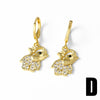 Wholesale Jewelry Simple Fashion Copper Plated Real Gold Animal Bear Elephant Earrings