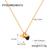 Wholesale Jewelry Simple Freshwater Pearl Stitching Geometric 316L Stainless Steel Gold Plated Drop Shape Pendant Necklace