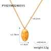 Wholesale Jewelry Simple Freshwater Pearl Stitching Geometric 316L Stainless Steel Gold Plated Drop Shape Pendant Necklace