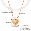 Wholesale Jewelry Simple Freshwater Pearl Stitching Geometric 316L Stainless Steel Gold Plated Drop Shape Pendant Necklace