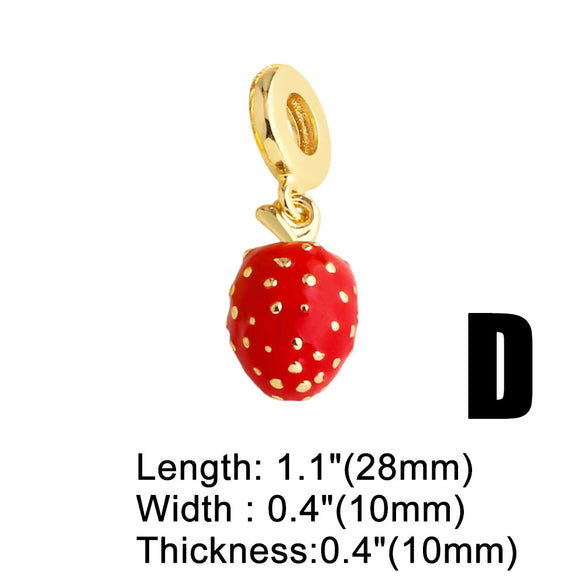 Wholesale Jewelry Simple Fruit Cherry Eye Pendant Copper Electroplated Bracelet