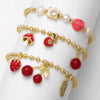 Wholesale Jewelry Simple Fruit Cherry Strawberry Copper Goldplated Pendant Bracelet