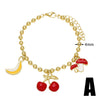 Wholesale Jewelry Simple Fruit Shaped Copper Pendant Beaded Bracelet With Electroplating