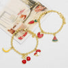 Wholesale Jewelry Simple Fruit Shaped Copper Pendant Beaded Bracelet With Electroplating
