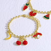Wholesale Jewelry Simple Fruit Shaped Copper Pendant Beaded Bracelet With Electroplating