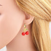 Wholesale Jewelry Simple Fruit Style Copper Zircon Earrings With Electroplating