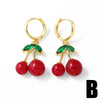 Wholesale Jewelry Simple Fruit Style Copper Zircon Earrings With Electroplating
