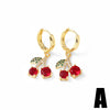 Wholesale Jewelry Simple Fruit Style Copper Zircon Earrings With Electroplating