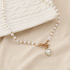 Wholesale Jewelry Simple Geometric Alloy Resin Pearl Necklace With Electroplating And Diamondembedded