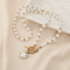 Wholesale Jewelry Simple Geometric Alloy Resin Pearl Necklace With Electroplating And Diamondembedded