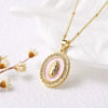 Wholesale Jewelry Simple Geometric Copper Electroplated Pendant Necklace With O Word Chain